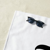 シンプルなテキストに赤いハートのカスタム ウェディング ビーチタオル (インサイチュ)