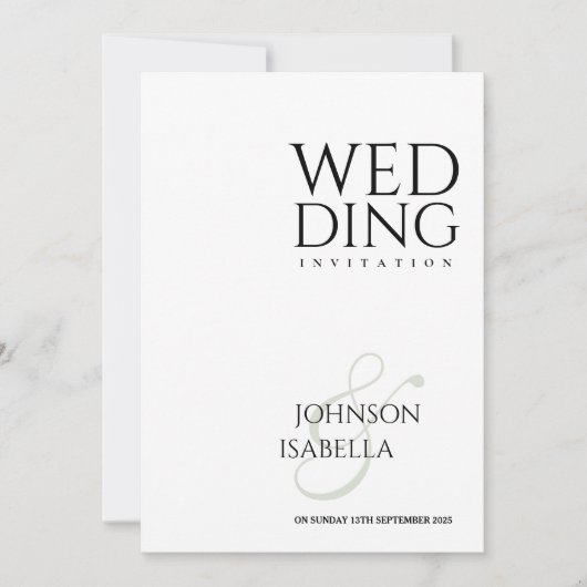 シンプルなテキストのみの結婚式招待状 招待状 (正面)