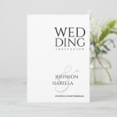 シンプルなテキストのみの結婚式招待状 招待状 (スタンド正面)