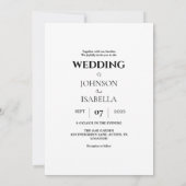 シンプルなテキストのみの結婚式招待状 招待状 (裏面)