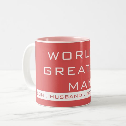 シンプルなテキスト タイポグラフィ ツートーンマグカップ (正面左)