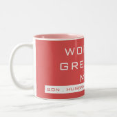 シンプルなテキスト タイポグラフィ ツートーンマグカップ (左)