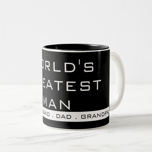 シンプルなテキスト タイポグラフィ ツートーンマグカップ (正面右)