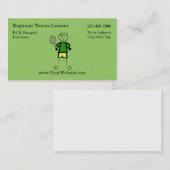 シンプルなテニスのインストラクターの名刺 名刺 (正面/裏面)