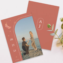 シンプルなテラコッタの結婚式　Save The Date セーブザデート