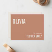 シンプルなテラコッタの花嫁の少女へのプロポーズカード ノートカード (正面/裏面インサイチュ)