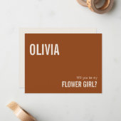 シンプルなテラコッタの花嫁の少女提案カード ノートカード (正面/裏面インサイチュ)