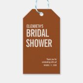 シンプルなテラコッタ タイポグラフィーの結婚式のお礼 ギフトタグ (正面)