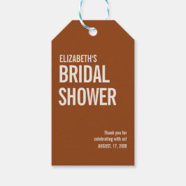 シンプルなテラコッタ タイポグラフィーの結婚式のお礼 ギフトタグ