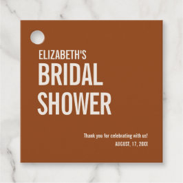 シンプルなテラコッタ タイポグラフィーの結婚式のお礼 フェイバータグ