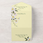 シンプルなデイジー　淡い黄色　QRコード付き オールインワン招待状 (外側)