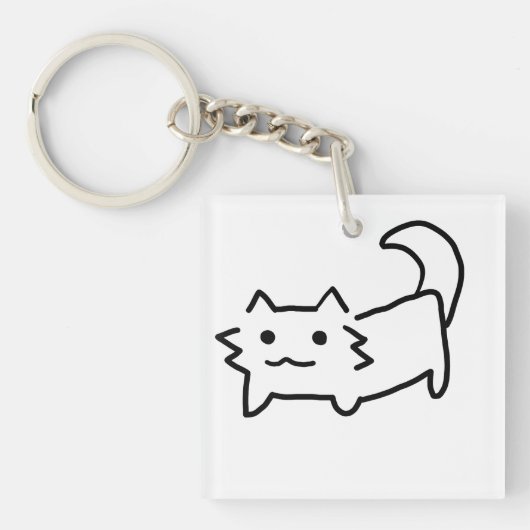 シンプルなデザインがかわいい猫のキーチェーン キーホルダー (正面)