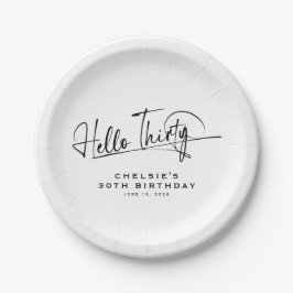 シンプルなデザインでお祝いする30歳の誕生日 ペーパープレート