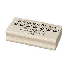 シンプルなデザインとヴィンテージ縁どクラウンとアイディア ラバースタンプ