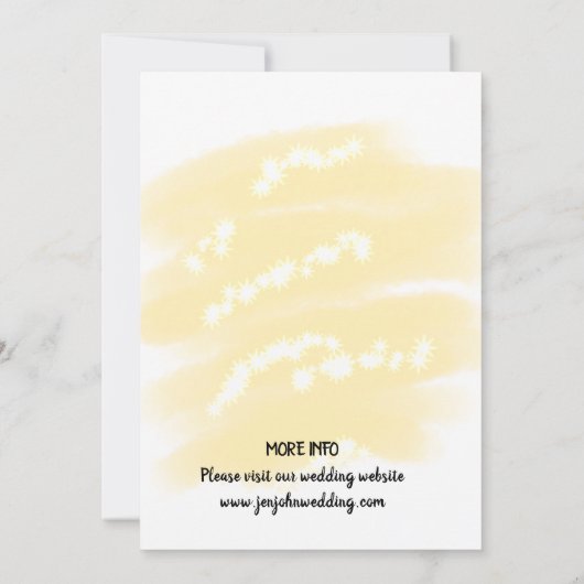 シンプルなデザインに名前と日付を追加して保存 招待状 (裏面)