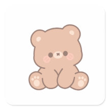 シンプルなデザインのかわいいクマのギフト&封筒ステッカー