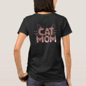 シンプルなデザインのかわいい黒猫ママTシャツ Tシャツ (裏面)
