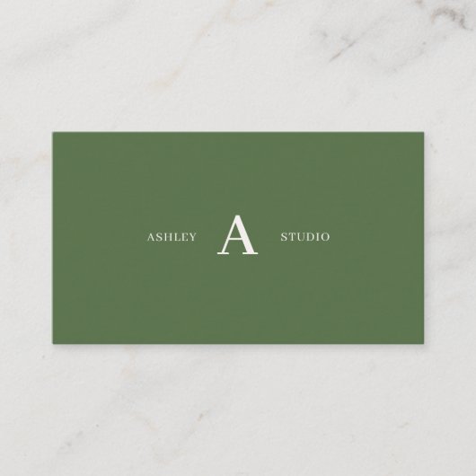 シンプルなデザインのグリーンのビジネスカード 名刺 (正面)