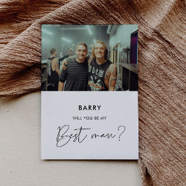 シンプルなデザインのベストマン写真カードになります 招待状