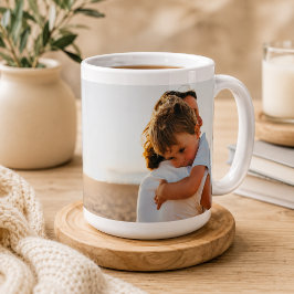 シンプルなデザインの写真入りマグカップ 2枚 ジャンボコーヒーマグカップ