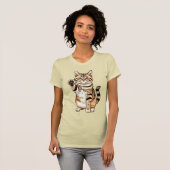 シンプルなデザインの男性用猫グッズ Tシャツ (正面フル)