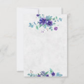 シンプルなデザインの紫の水彩花柄のウェディング招待状 招待状 (正面)