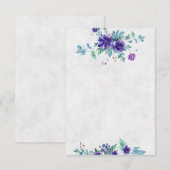 シンプルなデザインの紫の水彩花柄のウェディング招待状 招待状 (正面/裏面)