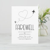 シンプルなデザインの退職・引越しパーティー招待状 航空機 招待状 (スタンド正面)