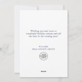 シンプルなデザインの「What a Year」クリスマス コーポレートカード シーズンカード (裏面)