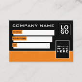 シンプルなデザイン、写真付きIDカード 名刺 (正面)