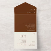 シンプルなデザート | ダークシナモン シールとオールインワン オールインワン招待状 (内側)