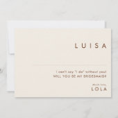 シンプルなデザート テラコッタの花嫁のプロポーズカード 招待状 (裏面)