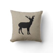 シンプルなトナカイ|の素朴な休日の装飾の枕