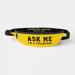 シンプルなトレンドのAsk Me イエロー ブラック ボランティア ヘルプ ファニーパック