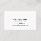 シンプルなドクターセラピストカウンセラー予約カード 名刺 (裏面)