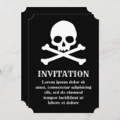 シンプルなドクロと十字骨の招待状 招待状 (正面/裏面)