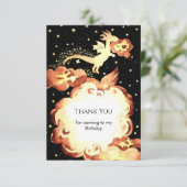 シンプルなドラゴンの誕生日お祝い サンキューカード (スタンド正面)