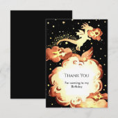 シンプルなドラゴンの誕生日お祝い サンキューカード (正面/裏面)