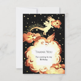 シンプルなドラゴンの誕生日お祝い サンキューカード