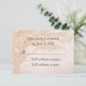 シンプルなナチュラルウェディング招待状 ツリー RSVP カード (スタンド正面)