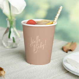 シンプルなニュートラルなHello Babyペーパーカップ 紙コップ