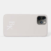 シンプルなニュートラルカラーのイニシャルモノグラム Case-Mate iPhoneケース (裏面(横))