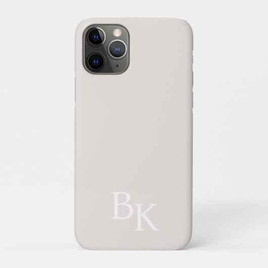 シンプルなニュートラルカラーのイニシャルモノグラム Case-Mate iPhoneケース (裏)