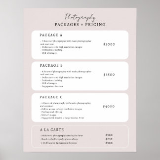 シンプルなニュートラル価格リストテンプレート ポスター