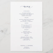 シンプルなネイビーとホワイトの結婚式メニュー チラシ (正面)