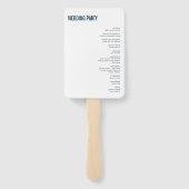 シンプルなネイビーのタイポグラフィー結婚式プログラム ハンドファン (裏面)