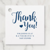 シンプルなネイビーブルーのバフロー柄感謝タグ フェイバータグ (正面)