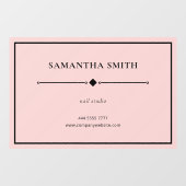 シンプルなネイルスタジオまたはサロンの名前のピンクの背景の窓デカール ウィンドウサイン (シート)