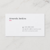 シンプルなネオンピンク 名刺 (裏面)