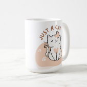 シンプルなネコ好きのためのデザイン | Just A Cat Cute Cat Lover コーヒーマグカップ (正面右)